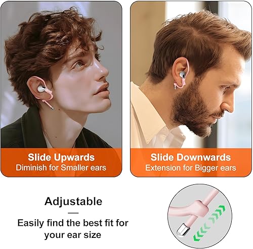 Miniatura 4 de [2 pares] Haireca - Ganchos para los oídos para AirPods Pro 3, 2, 1 y AirPods 4, 3, 2, 1, [ajustables] Diseño ergonómico antideslizante, clip de