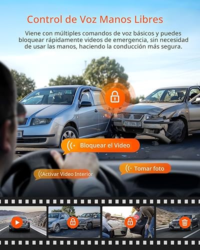 Miniatura 7 de Vantrue S1 Pro AI Dash Cam frontal y trasera, cámara doble para el salpicadero de 1440P con 2.7K, STARVIS 2, visión nocturna HDR, WiFi 5G, 60FPS,