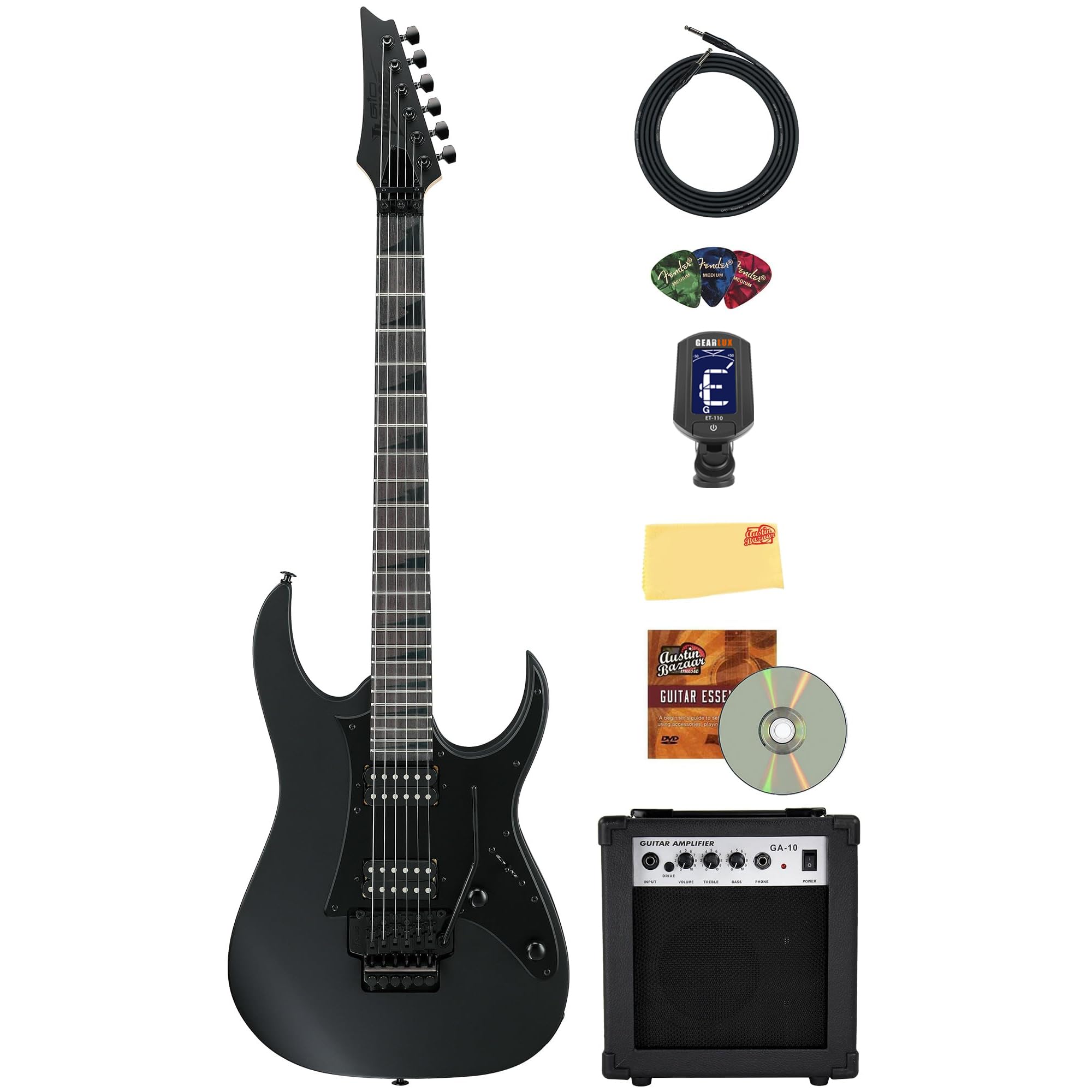 Amazon.com: Ibanez GRGR330EX RG Gio Electric Guitar - Black Flat