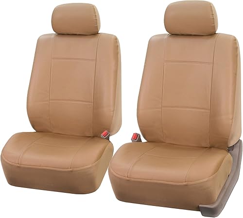 Miniatura 2 de FH Group PU001114 + F11306 - Juego completo de fundas de asiento de piel sintética (beige) - Ajuste universal para automóviles, camiones y SUV