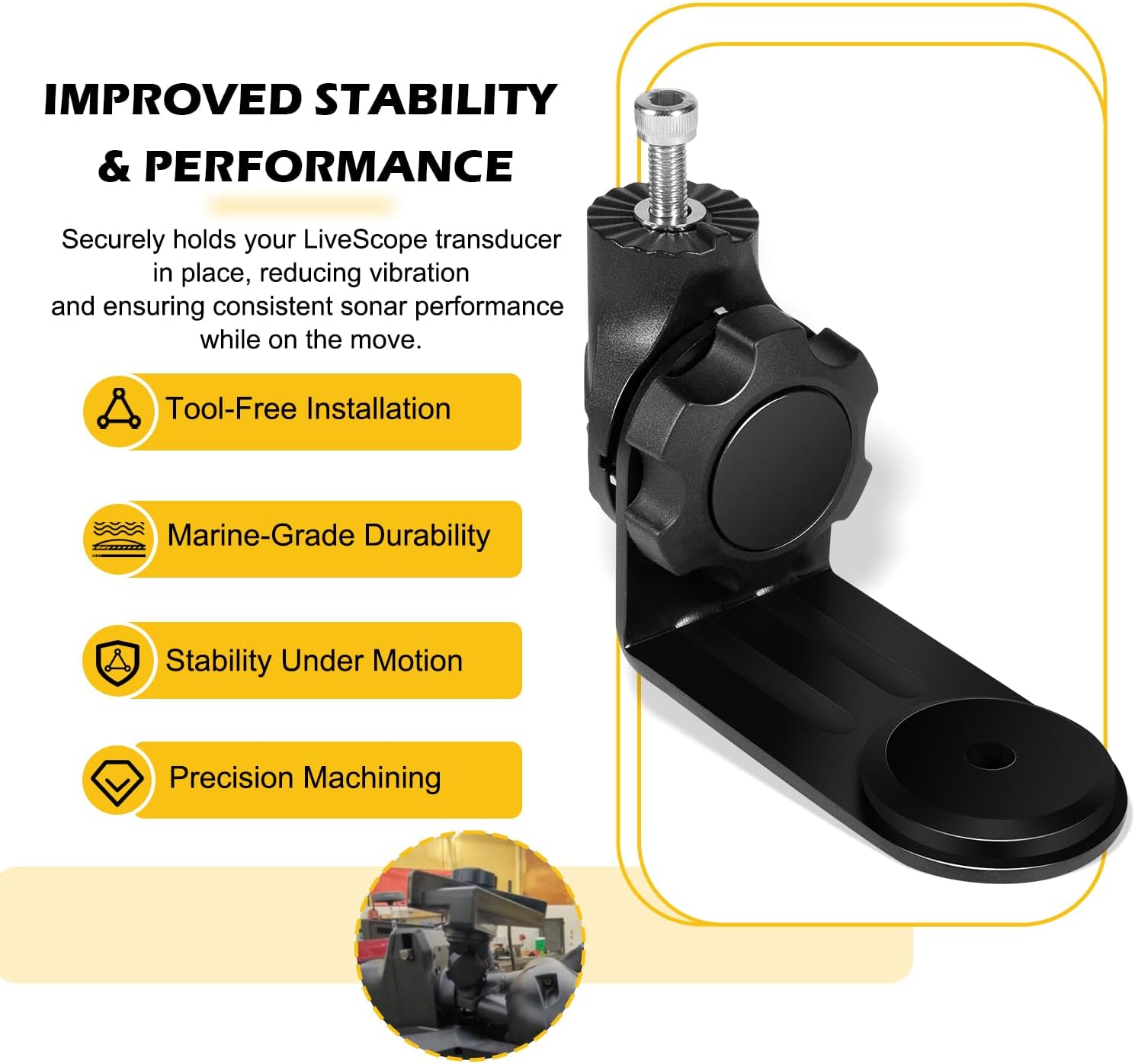 010-12832-70 Mounting Bracket Replacement for Garmin Force Kraken LiveScope–Compatible Mount for Secure Fit & Easy Installation – Durable Construction