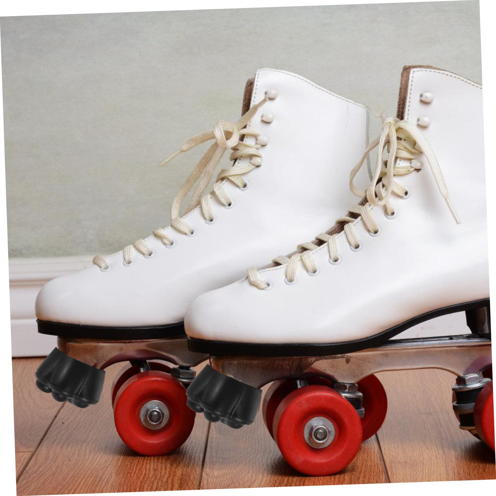 Sosoport Col De Freinage en Caoutchouc Glace Plaquettes De Frein Freins Pratiques pour Patins À roulettes Freins À Patiner À Rouleaux Métal Black