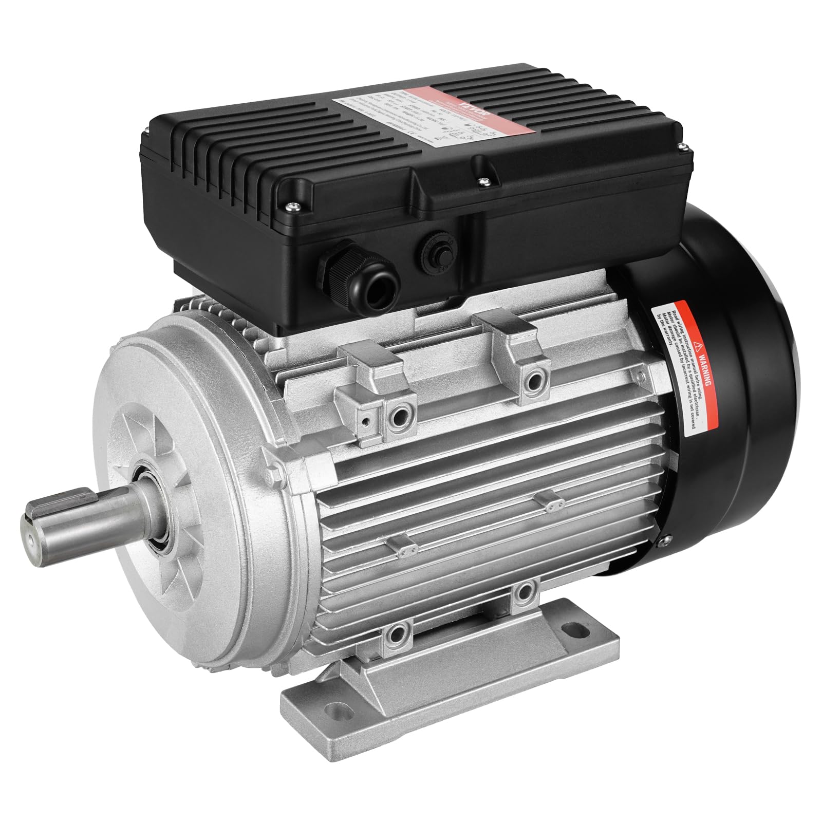 VEVOR 1,5 kW Elektromotor – Luftkompressormotor, 1400 U/min, AC 220–240 V, 9,85 A, B3-Rahmen, 24 mm Keilwelle, Rechts-/Linkslauf