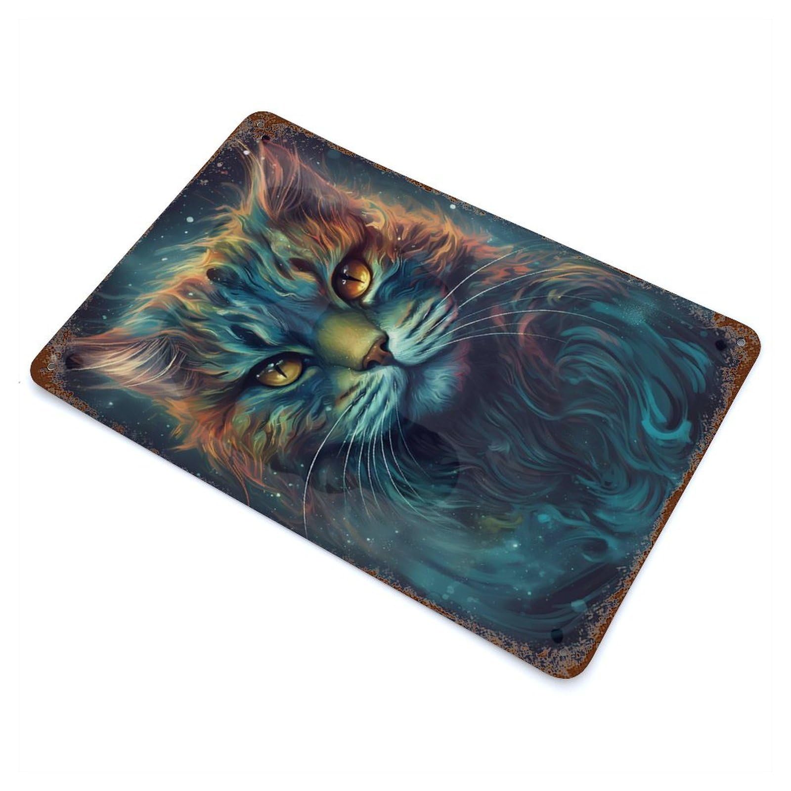 Persian Cat Enchantment Retro Metal Sign 11.8"x7.9", Shabby Chic Decor for Garage, Pub Or Kitchen