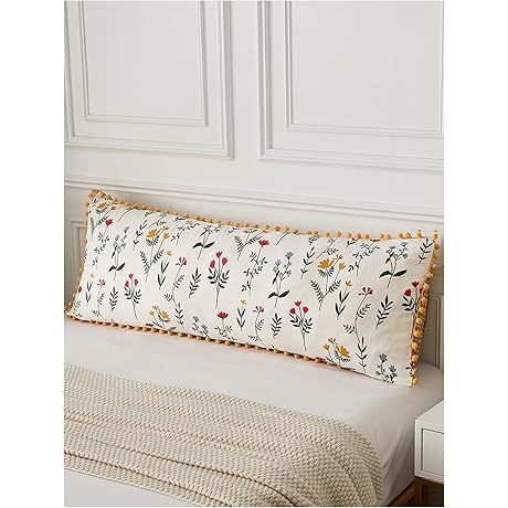 QWINEE Floral Body Pillowcase Cover