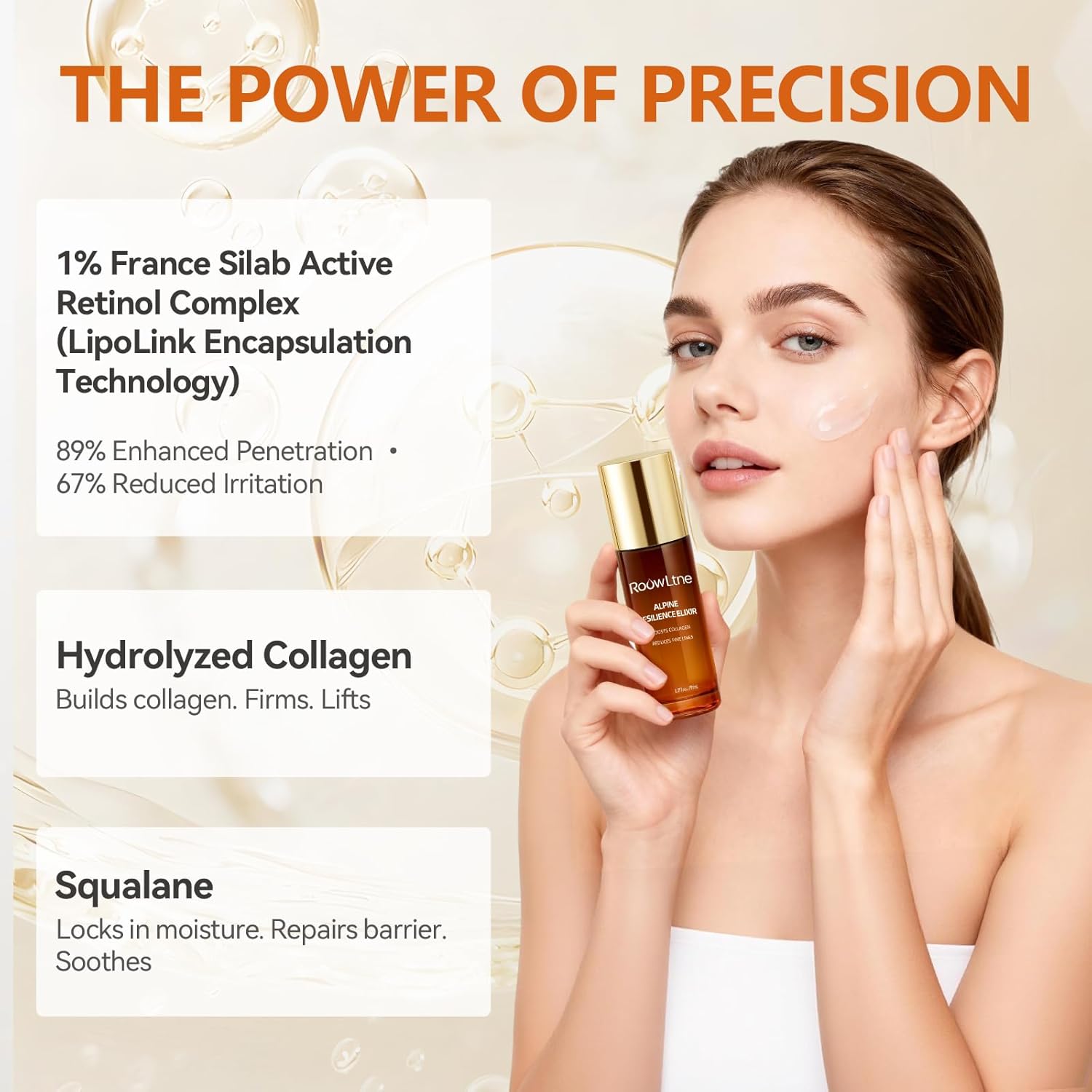 Retinol Serum for Face & Neck,Anti Aging Face Serum with Collagen & Boost Hydration Formula,Targets Wrinkles, Fine Lines& Skin Firming Treatment for All Skin Types-Day/Night,1.76 Fl Oz. - Image 2