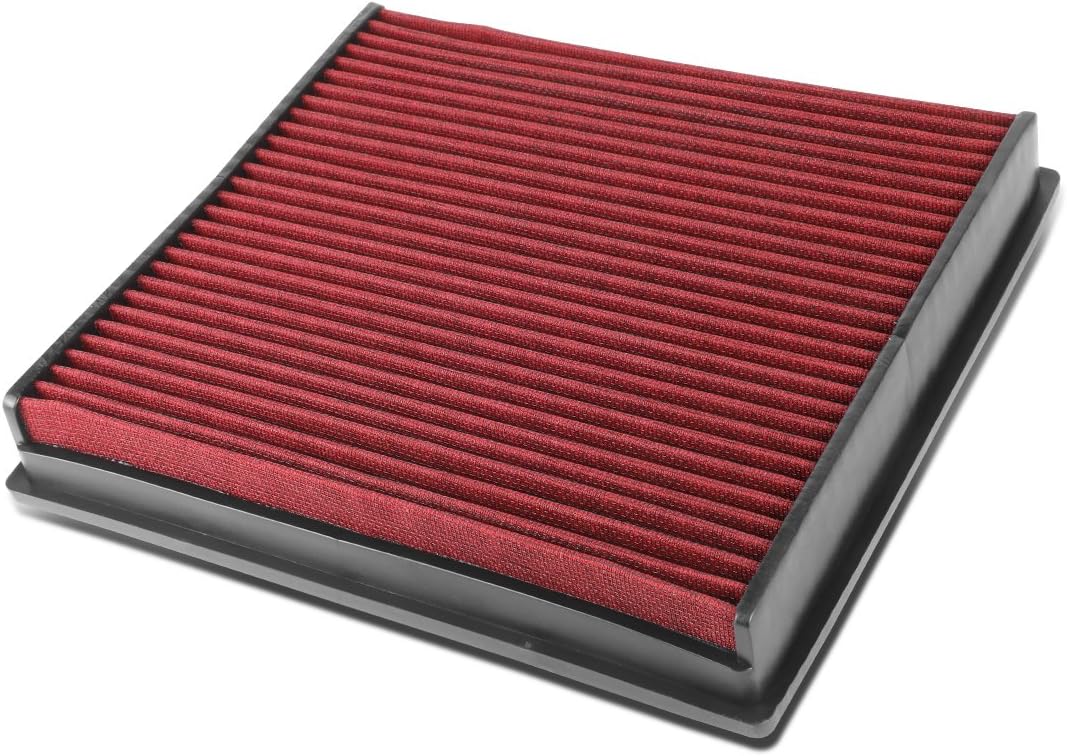 DNA Motoring AFPN-231-RD Clean Air Washable Drop In Panel Air Filter Enhance Engine Performance Power & Acceleration Improve [Compatible with 17-19 RS3 / 18-20 TT RS Quattro Fits 2.5L Models]