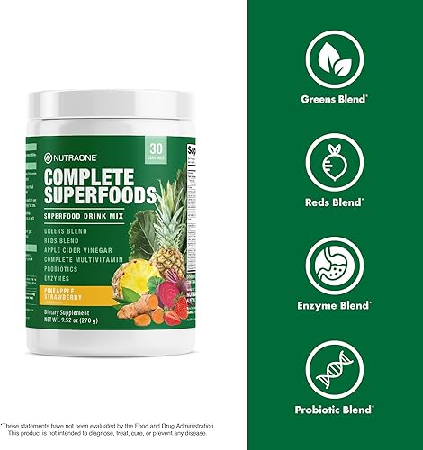 Miniatura 4 de Complete Superfoods, Greens & Reds Blend*, vinagre de sidra de manzana, mezcla de enzimas digestivas*, mezcla probiótica*, multivitamínico*