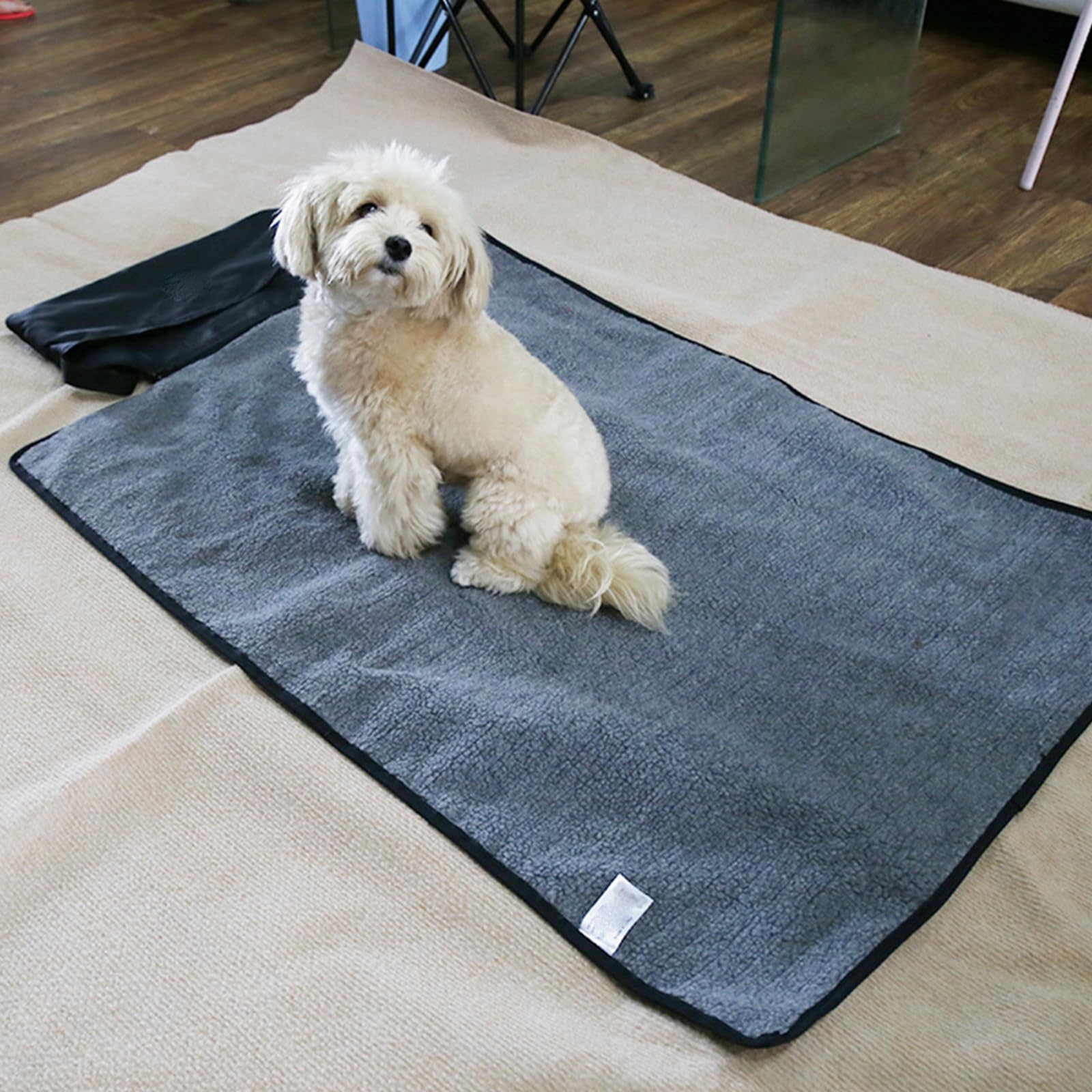 SUPVOX Manta Plegable Multifuncional y Portátil Negra de Lana para Mascotas Manta Cálida Adecuado para Exteriores para Perros y Gatos
