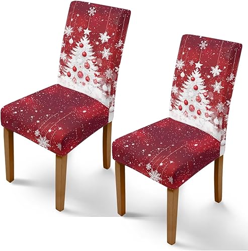 Miniatura 30 de Rnyleeg Fundas de silla de Navidad para sala de estar, diseño de muñeco de nieve azul, estampado de pájaros, fundas para sillas de comedor, 1 Muñeco