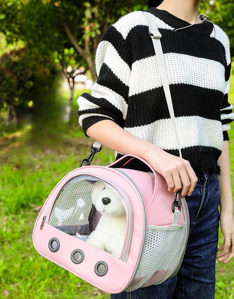 Pequeña bolsa de transporte para mascotas, bolsa de transporte para animales pequeños, caja de transporte para gatos, con correa para el hombro, bolsa de transporte para cobayas, bolsa de transporte