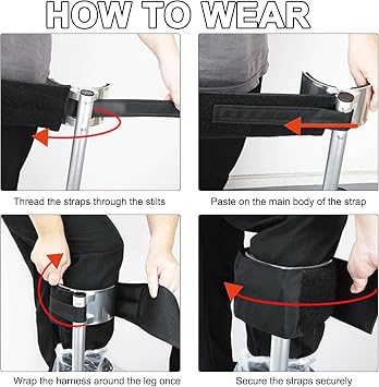 2PCS Drywall Stilts Straps - Adjustable Comfort Design Drywall Stilts Leg Bands Straps for Adults Plastering, Replacement Bands Accessories for Drywall, Painting, Insulation