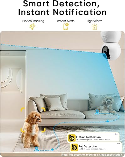 Miniatura 6 de BoyKeep Cámara para mascotas 2K, cámaras de 5G2.4GHz para seguridad del hogar, cámara interior con aplicación de teléfono, audio de 2 vías, visión