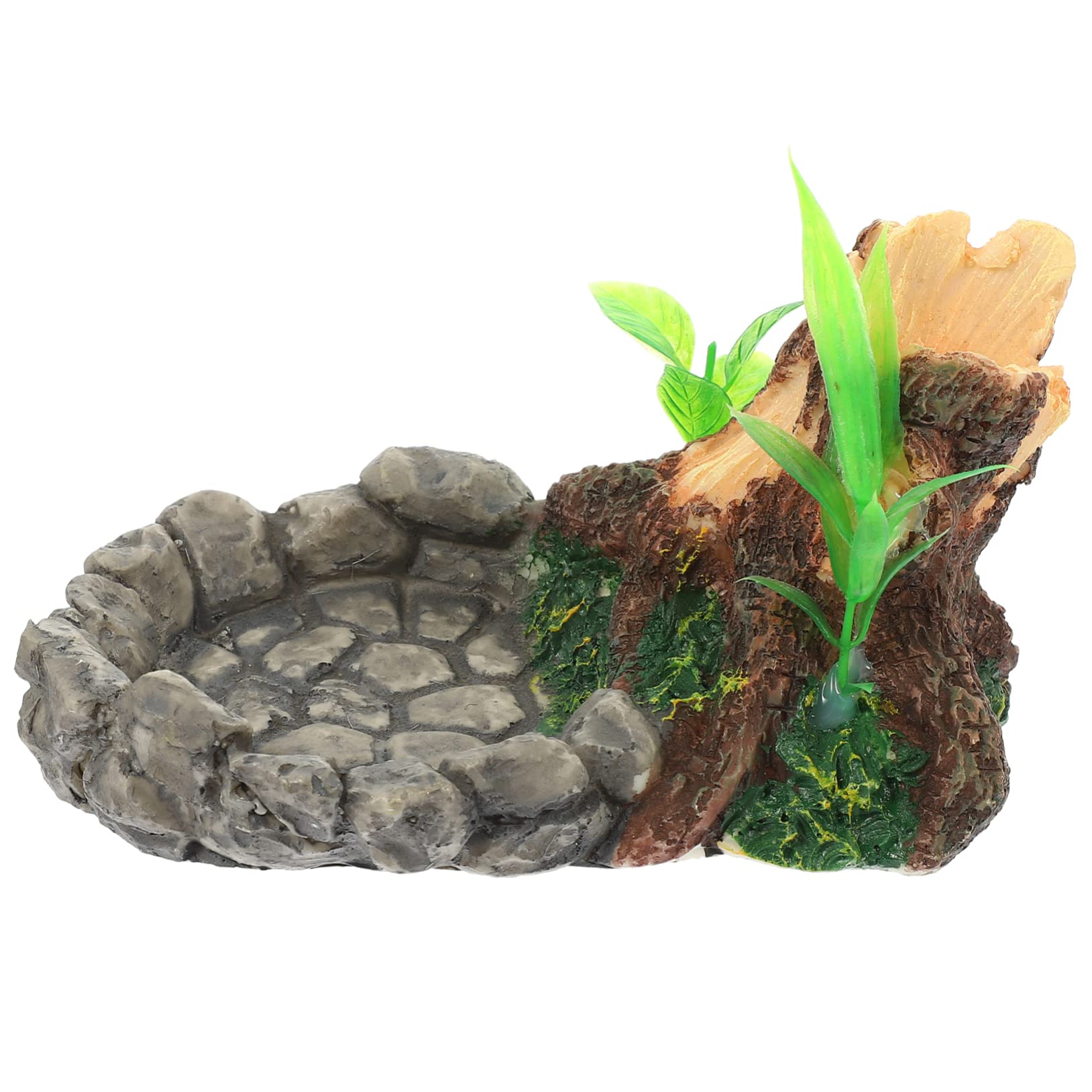 CORHAD Crawling Pet Feeding Basin Durable Reptile Water Holder Food Bowl for Tortoises Lizards and Snakes Realistic Design for Natural Habitat Reptile Tank Accessory