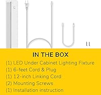 Vista 5 de GetInLight IN-0109-2-WH - Accesorio de iluminación LED giratorio de 2 niveles de color de 12 pulgadas, solo enchufable, regulable, certificación