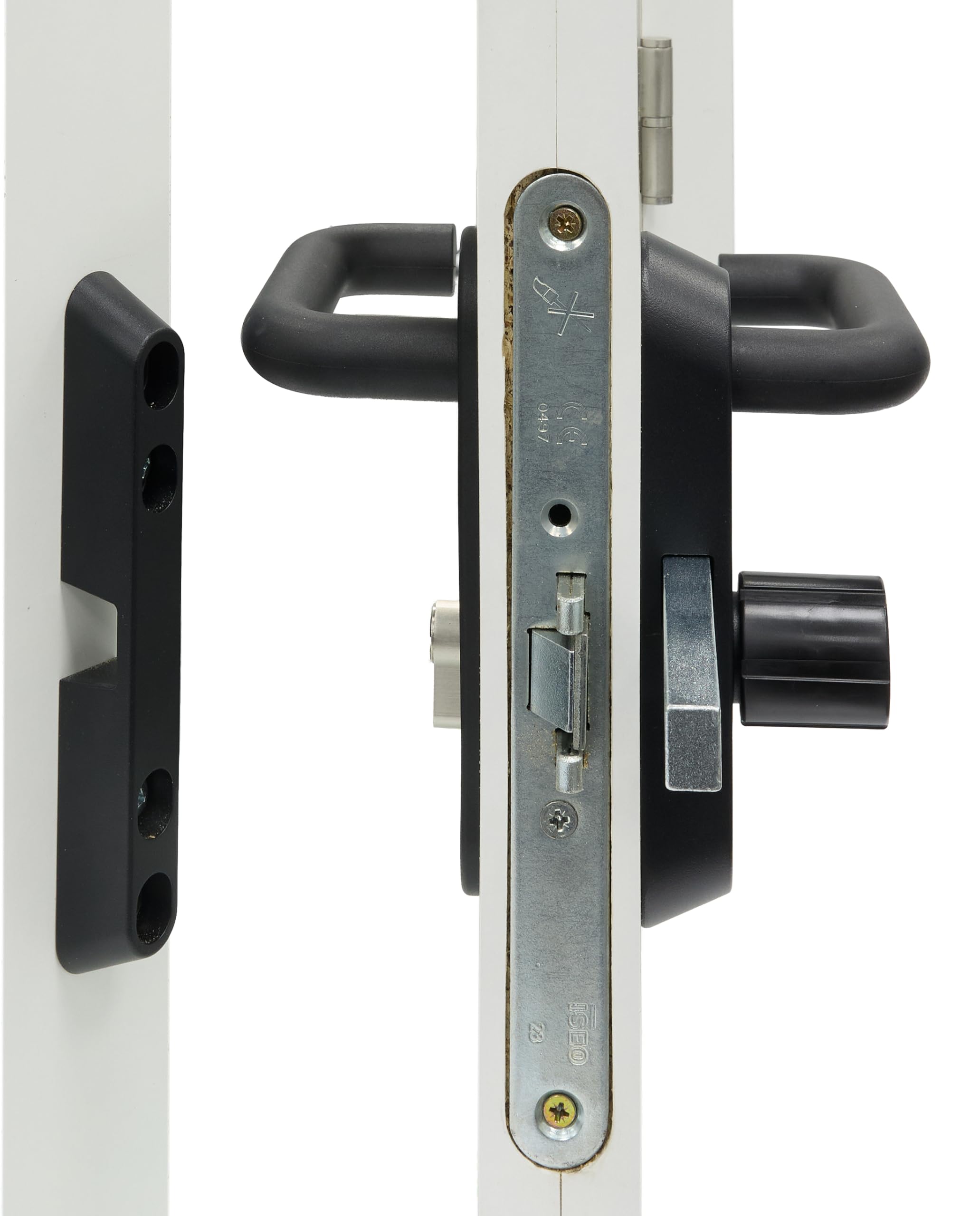 ARREGUI Duplex MMT7214 Sistema di Chiusura per Porte Cantina | Soluzione di Sicurezza Completa con Chiavistello Integrato e Cilindro | 5 Chiavi Incluse | per Porte da 72 mm