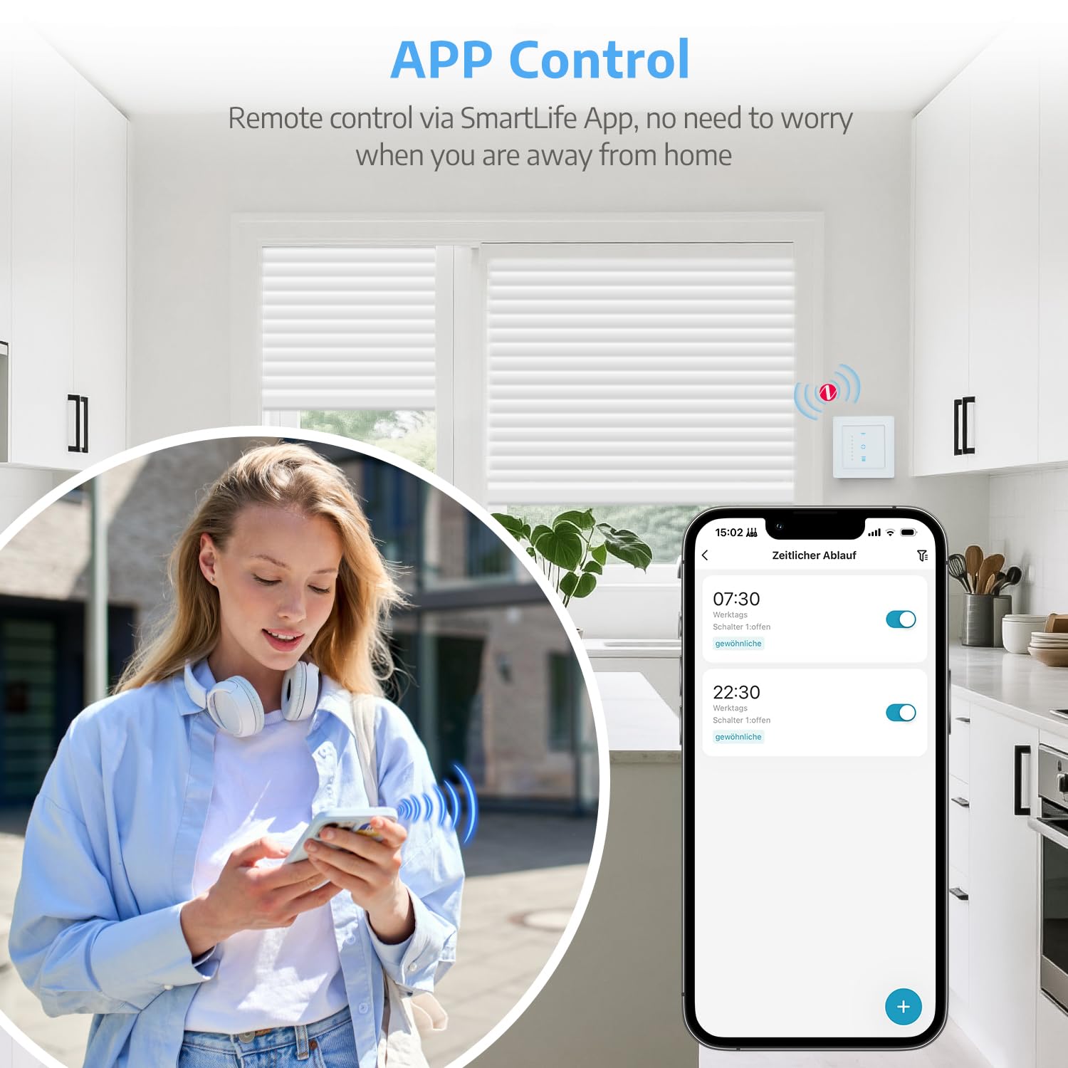 SMARTERCURRY Zigbee - Interruptor de persiana 6.1, control inteligente por ciento de precisión, compatible con Alexa/Google, zigbee Gateway requerido, cable neutro, color blanco, 2 unidades