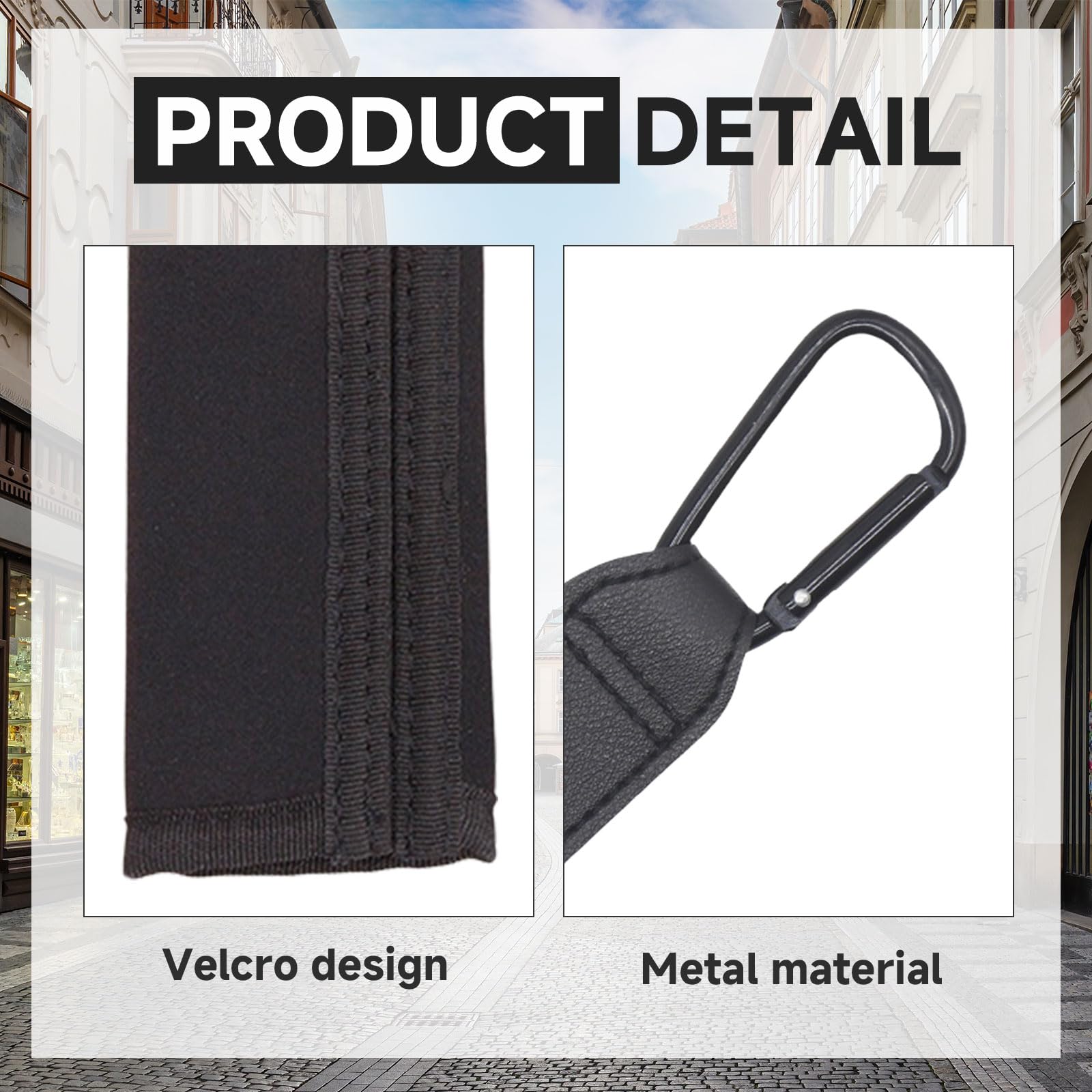 1 paia copri maniglia passeggino copri maniglie per passeggino copri braccioli universali con rivestimento in pelle artificiale nera per accessori per passeggini fantastici,1 gancio