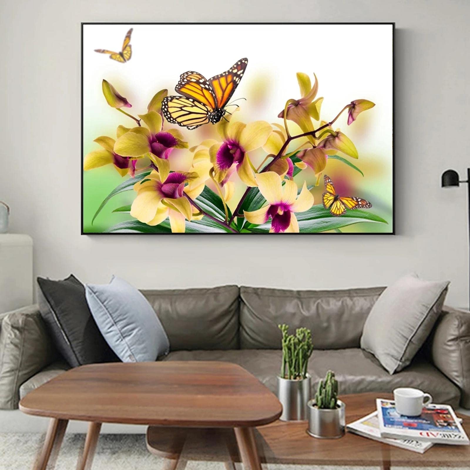 LZRNWP Quadro su Tela 5 Pezzi Stampa Artistica da Parete rosa gialla Moderni Digitalizzata Stampa HD olio Tela Decorazione Domestica Soggiorno Moderno Arte Muraria Poster 200x100cm