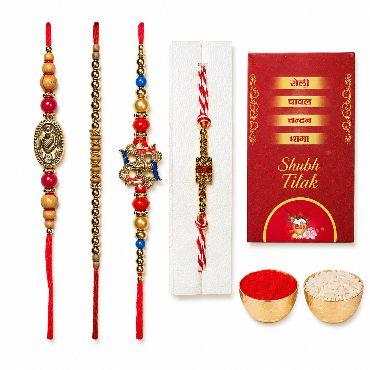 WDK AMZTOP Traditional Rakhi Set for Brother - Pack of 4 Rakhi