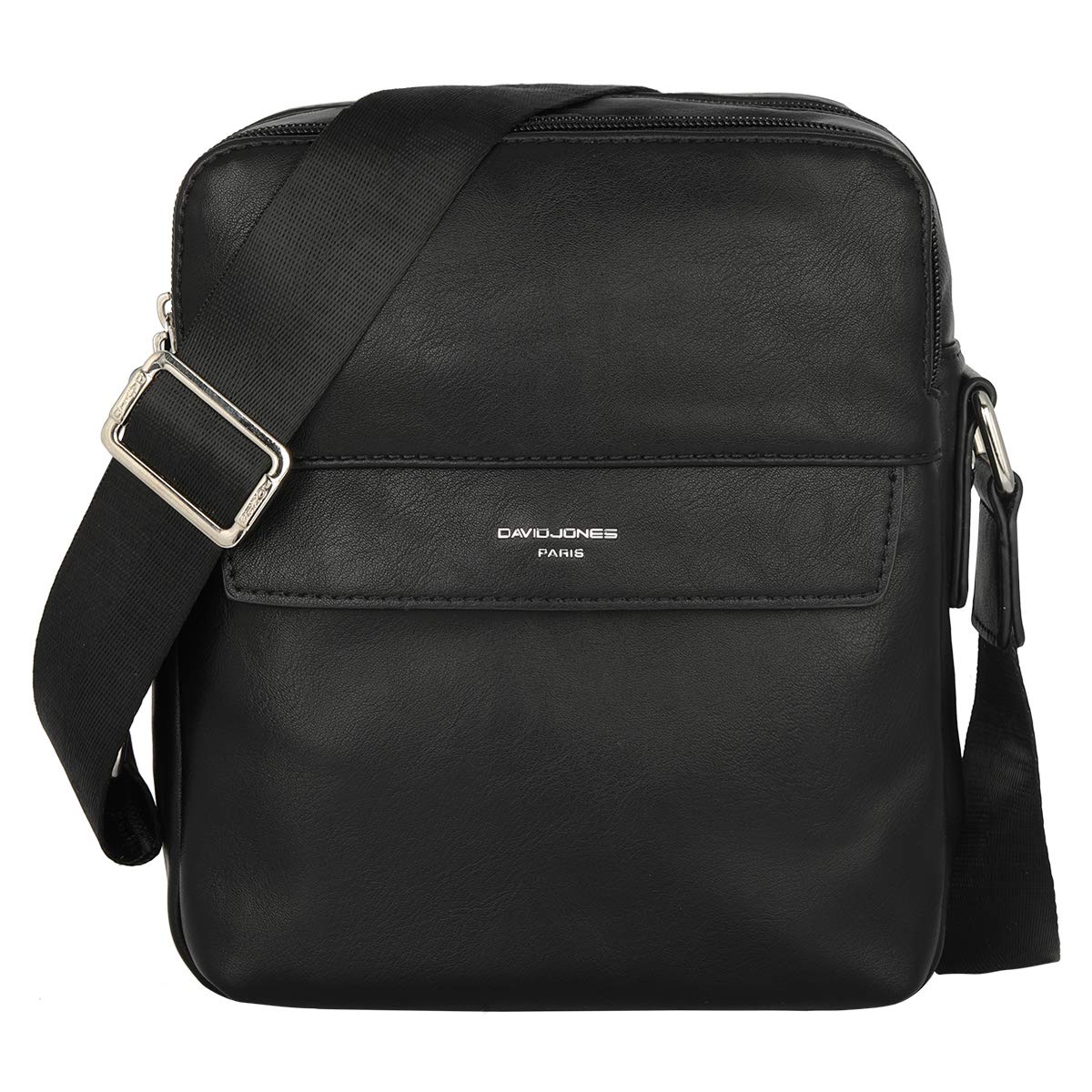 David Jones - Sacoche Homme Style Cuir Véritable - Sac Bandoulière Porté Epaule Croisé Travers - Pochette Besace Messenger Multipoche Travail Affaires Business - Bourse Rétro Classique