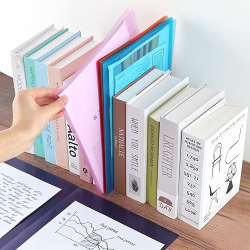 Miniatura 5 de EOOUT 24 carpetas con bolsillos, carpetas de plástico transparentes con 2 bolsillos para estudiantes de oficina y escuela, tamaño carta, tamaño A4,