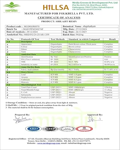 Miniatura 5 de Shilajit puro del Himalaya 100% natural para hombres y mujeres, probado con más de 85 minerales traza y rico ácido fúlvico de 20 gm