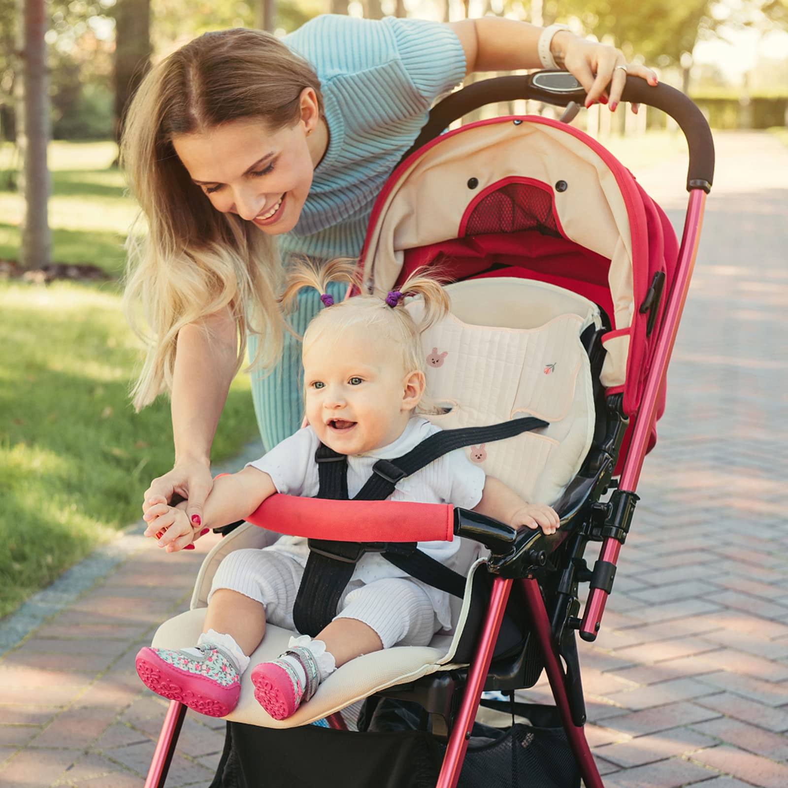 LUFEIS Cuscino per Passeggino, Materassino Passeggino Universale, Copriseduta Passeggino Antisudore, Cuscino Ovetto Auto Estivo Traspirante, Materassino per Passeggino Seggiolino, Seggiolino Auto