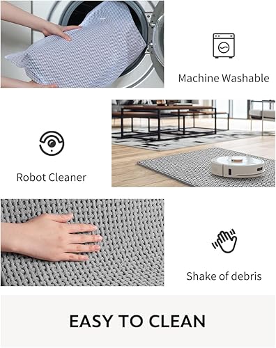 Miniatura 6 de COCOER - Tapete de baño de chenilla, con parte trasera de goma, antideslizante, lavable, de secado rápido, tapetes de baño para suelo de baño, súper