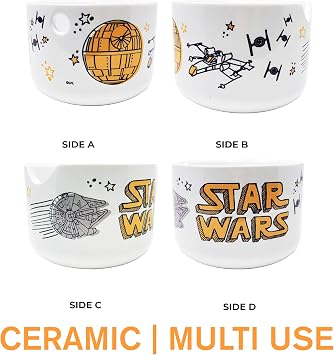 Katalyst Licensing & Promotions Star Wars Ramen Bowl and Chopsticks Space Chase Millenium Falcon Tie Fighter X-Wing