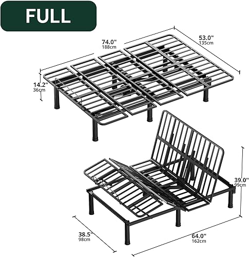 Miniatura 2 de SunsGrove Base de cama totalmente ajustable con control remoto inalámbrico, gravedad cero, inclinación de cabeza y pie, antirronquidos, preajustes