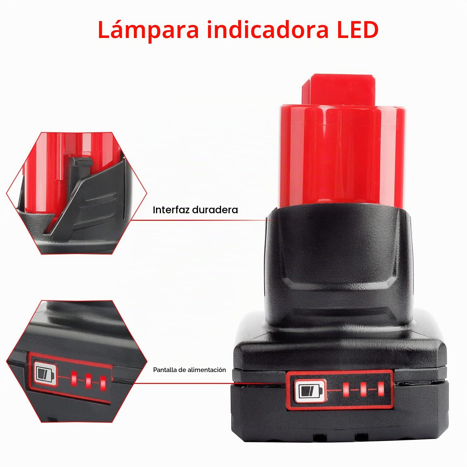 Waitley - Batería para Milwaukee M12 M12B 48-11-2411 48-11-2401 48-11-2420 48-11-2401 48-11-2402 M-12 M12
