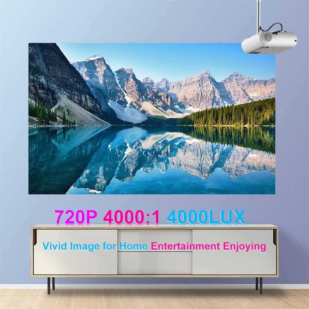 P62 Mini Projector 4000 Lumens, 1920 * 1080P Supported LED Video Beamer for Mobile Phone Mirroring Android Optional(E)
