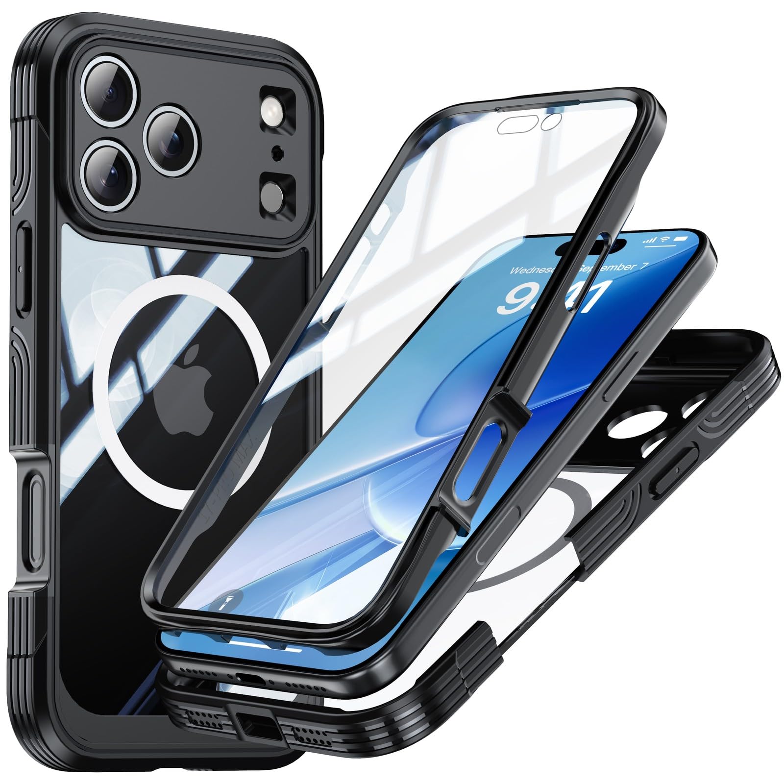 Coque iPhone 17 silicone noir rigide pour éviter les rayures de chute