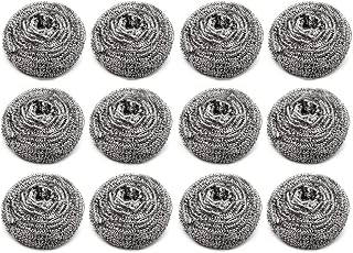 12Pcs Steel Wool 410 Stainless Steel Scourers Scrubber Pad Scouring Pad Sponge Kitchen Cleaning Ball for Dishes Pots Pans and Ovens. Easy scouring for Tough Kitchen Cleaning 20g Each