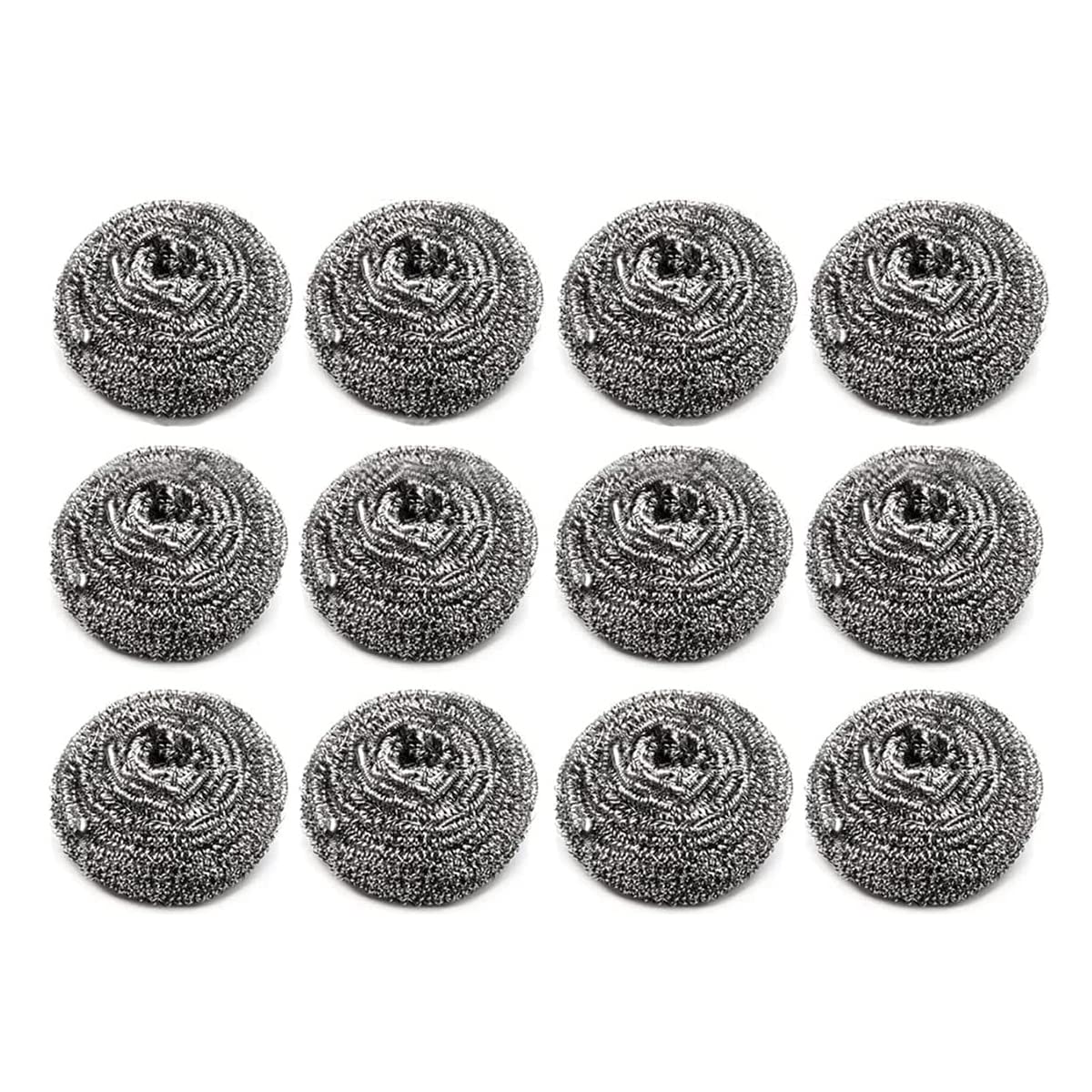 12Pcs Steel Wool 410 Stainless Steel Scourers Scrubber Pad Scouring Pad Sponge Kitchen Cleaning