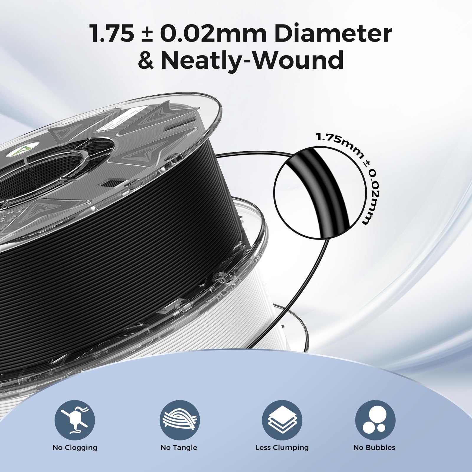 Creality Filamento RFID Hyper PLA ad alta velocità, 30-600 Mm/s, PLA iper 4Kg (8.8 lb), bobina da 1,75 mm, per CFS, adatto per K2 Plus Combo e la maggior parte delle stampanti 3D, 4 nero