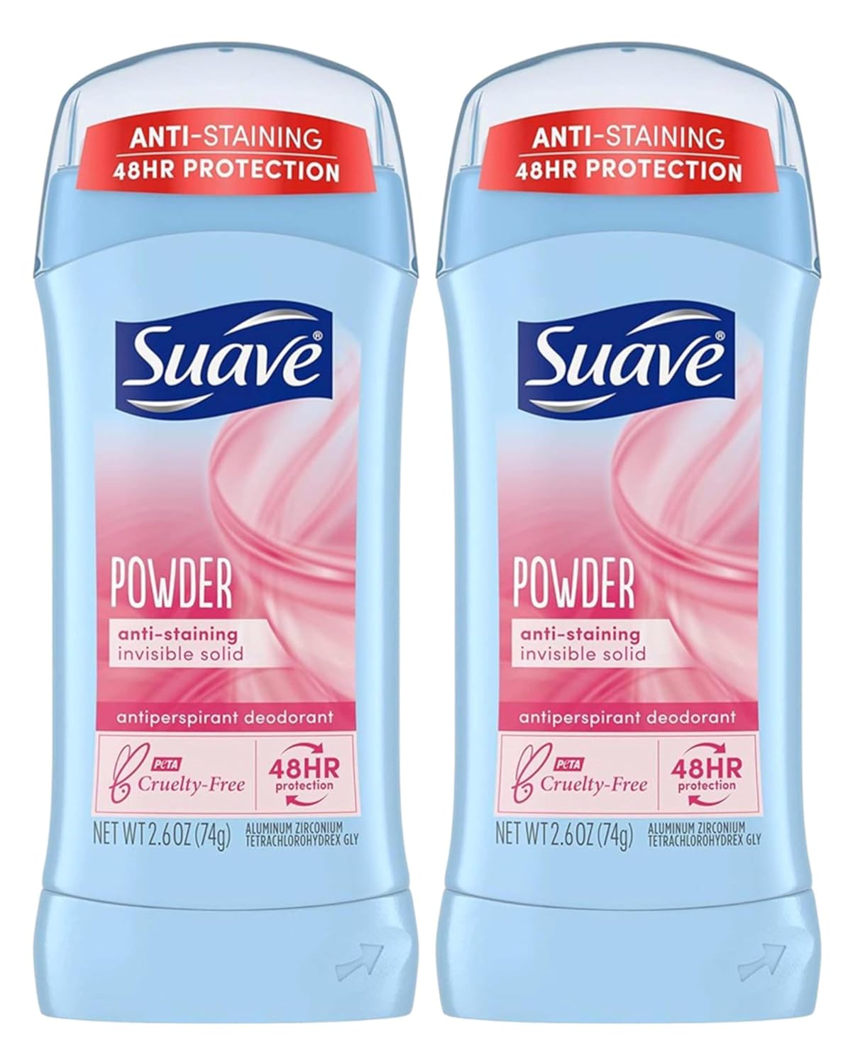Suave 24 Hour Protection Anti-Perspirant Deodorant Invisible Solid Powder Twin Pack 5.20 oz (Pack of 2)