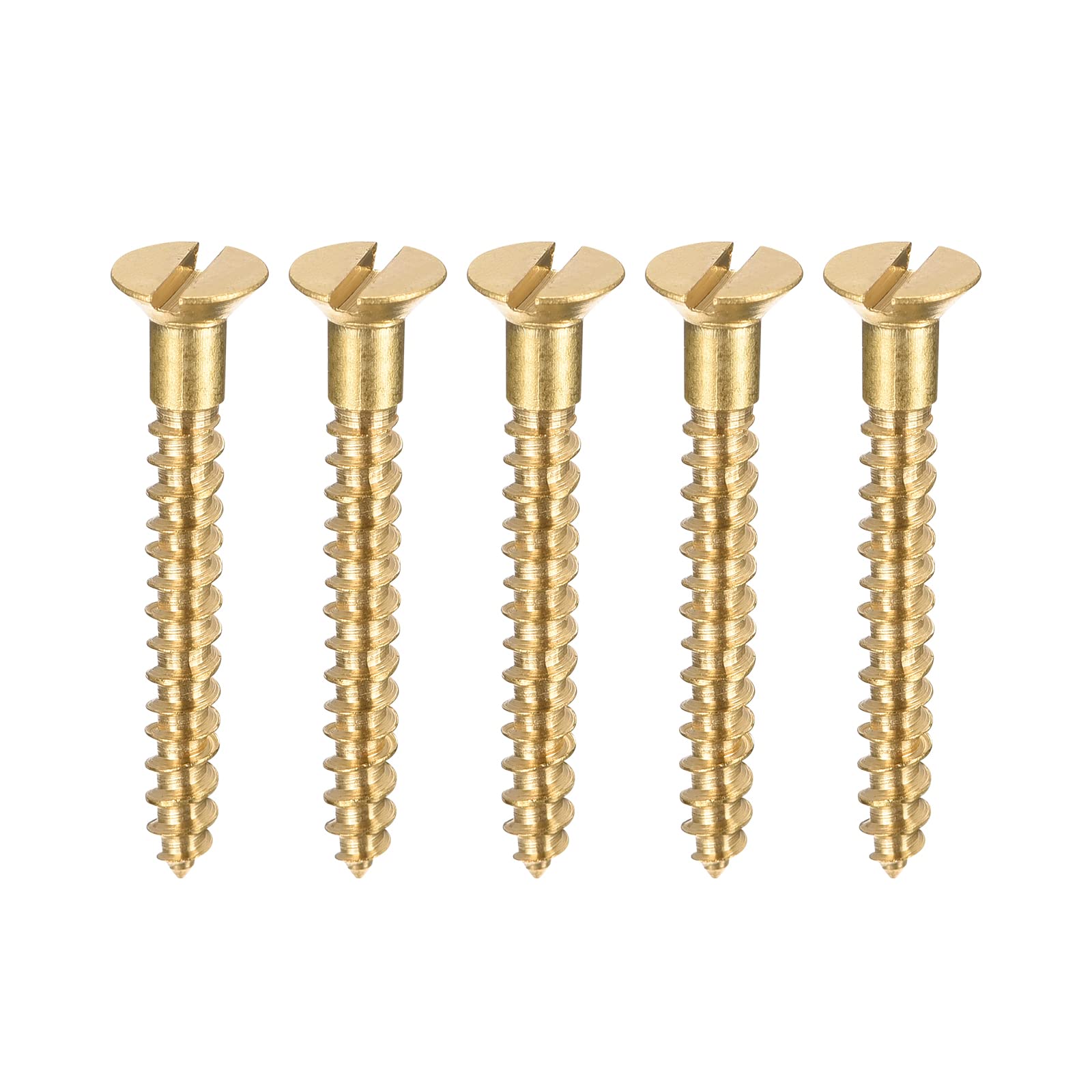 Lot De 100 Vis à Bois M3 X 25 Mm - Tête Plate Fendue Laiton - Autotaraudantes - Uxcell