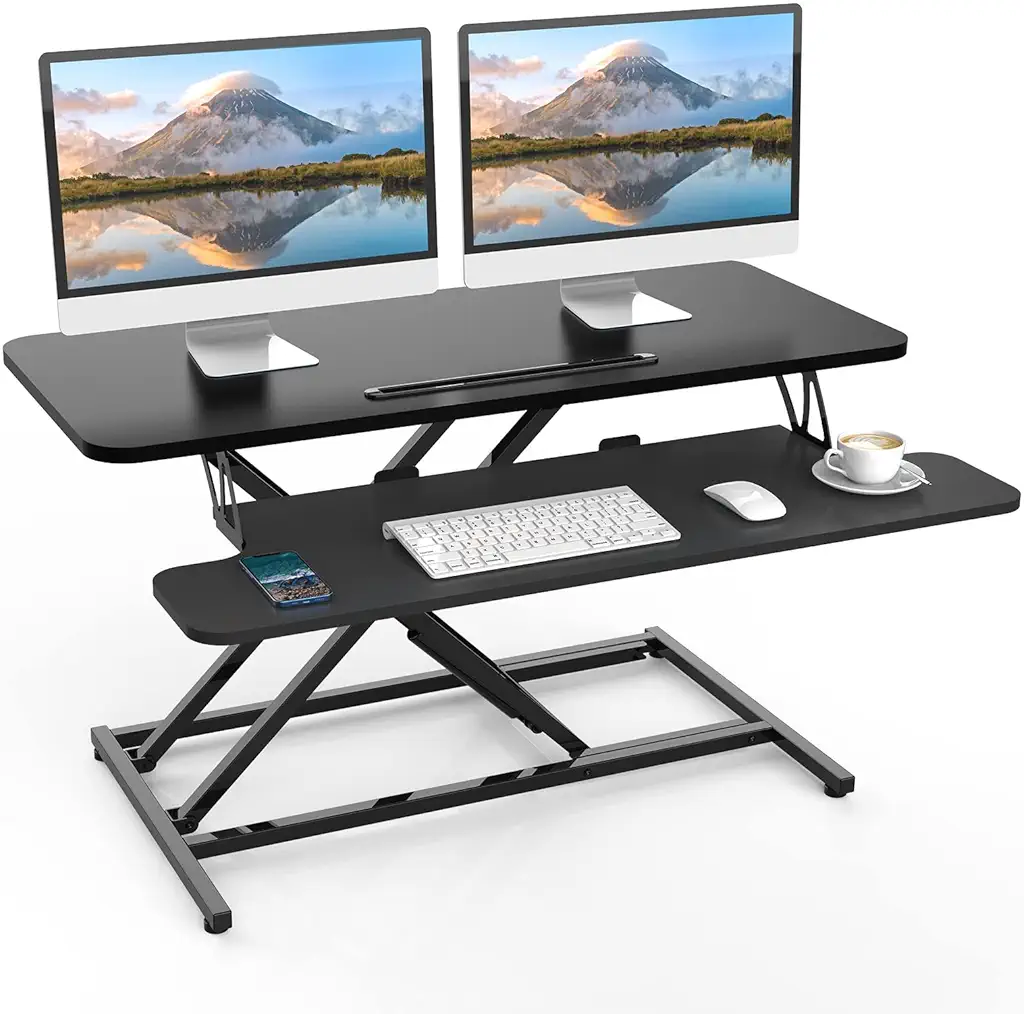 Standing Desk Converter, 36"/91cm Wide Height Adjustable Quick Sit to Stand Up Desk Riser for Dual Monitor