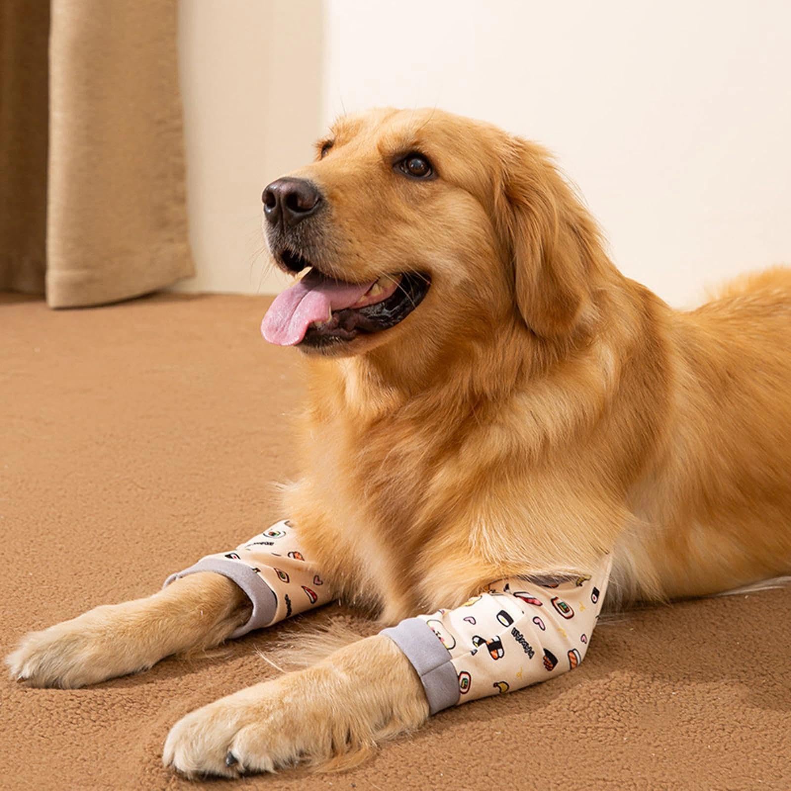 Recovery Sleeve ochraniacz na łokcie, z siateczką, regulowany bandaż na kolano dla psów średnich i dużych psów, zapobiega lizaniu ran