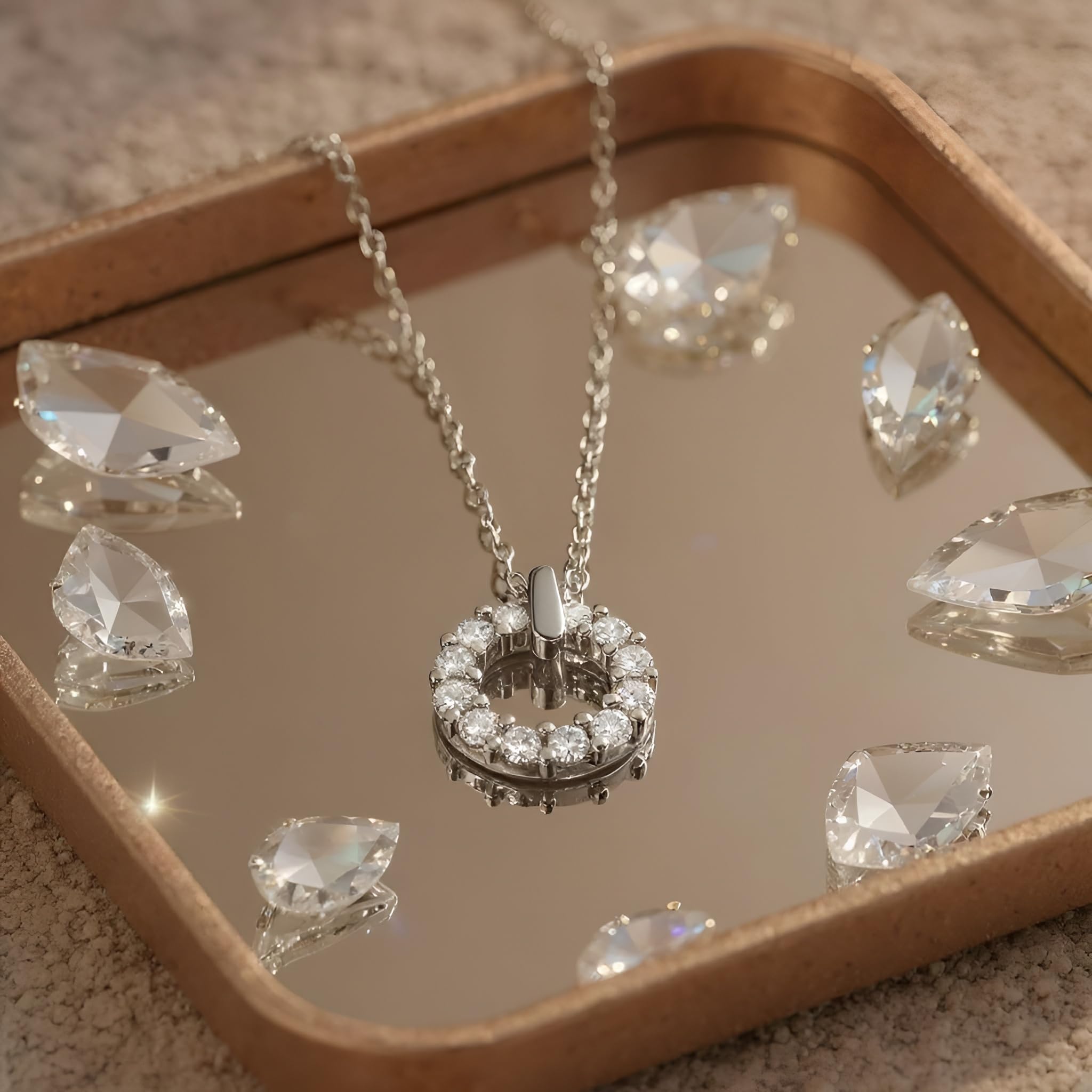 Sofia Milani - Collana da Donna in Argento 925 - con Pietra Zircone - Ciondolo a Cerchio