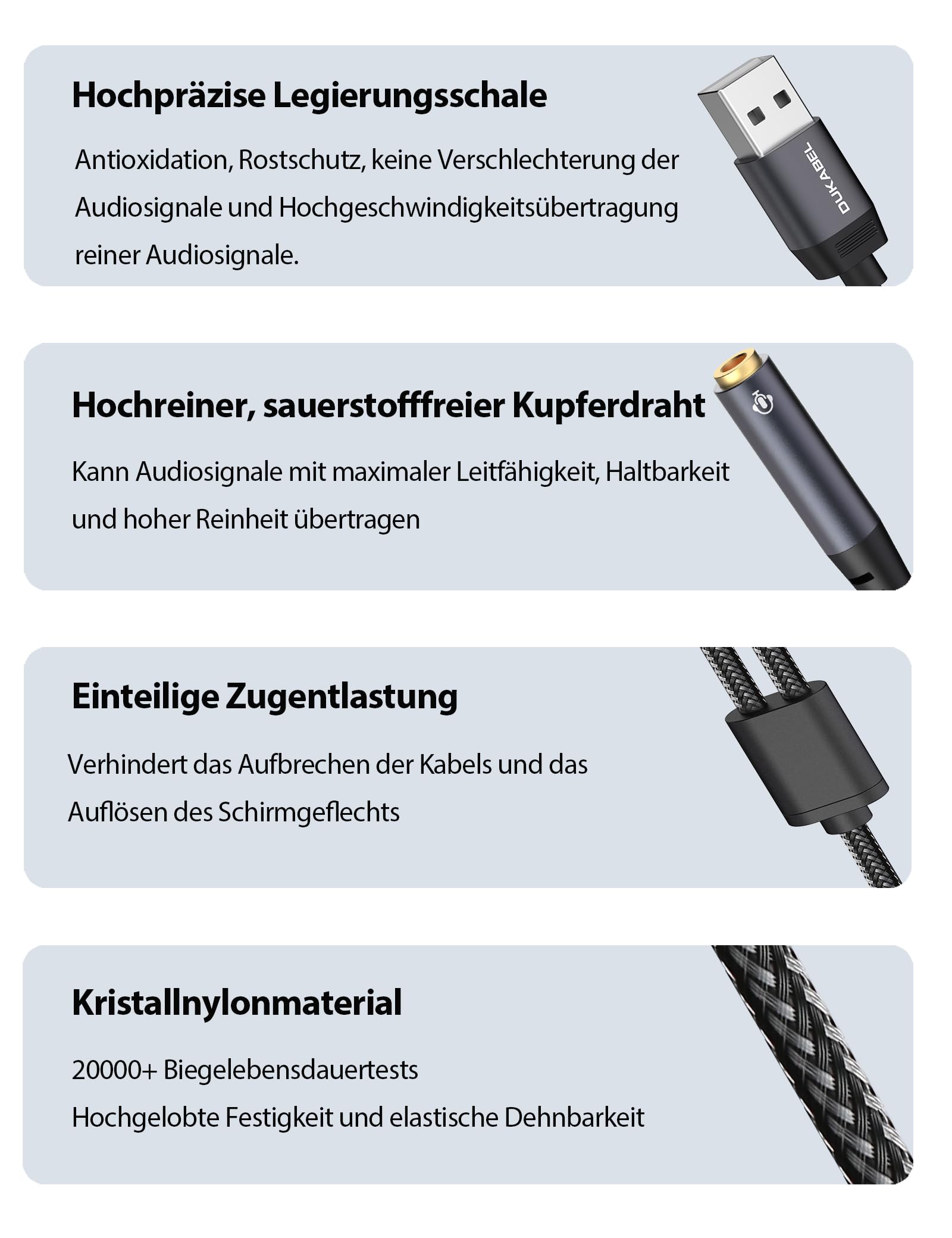 DuKabel Zewnętrzna karta dźwiękowa USB 0,3 m USB na 2 gniazda TRRS 3,5 mm (Audio+Mic) Headset Splitter Stereo Audio Y adapter kabel odpowiedni do PC, PS4, PS5, laptopa, głośników, słuchawek - Top