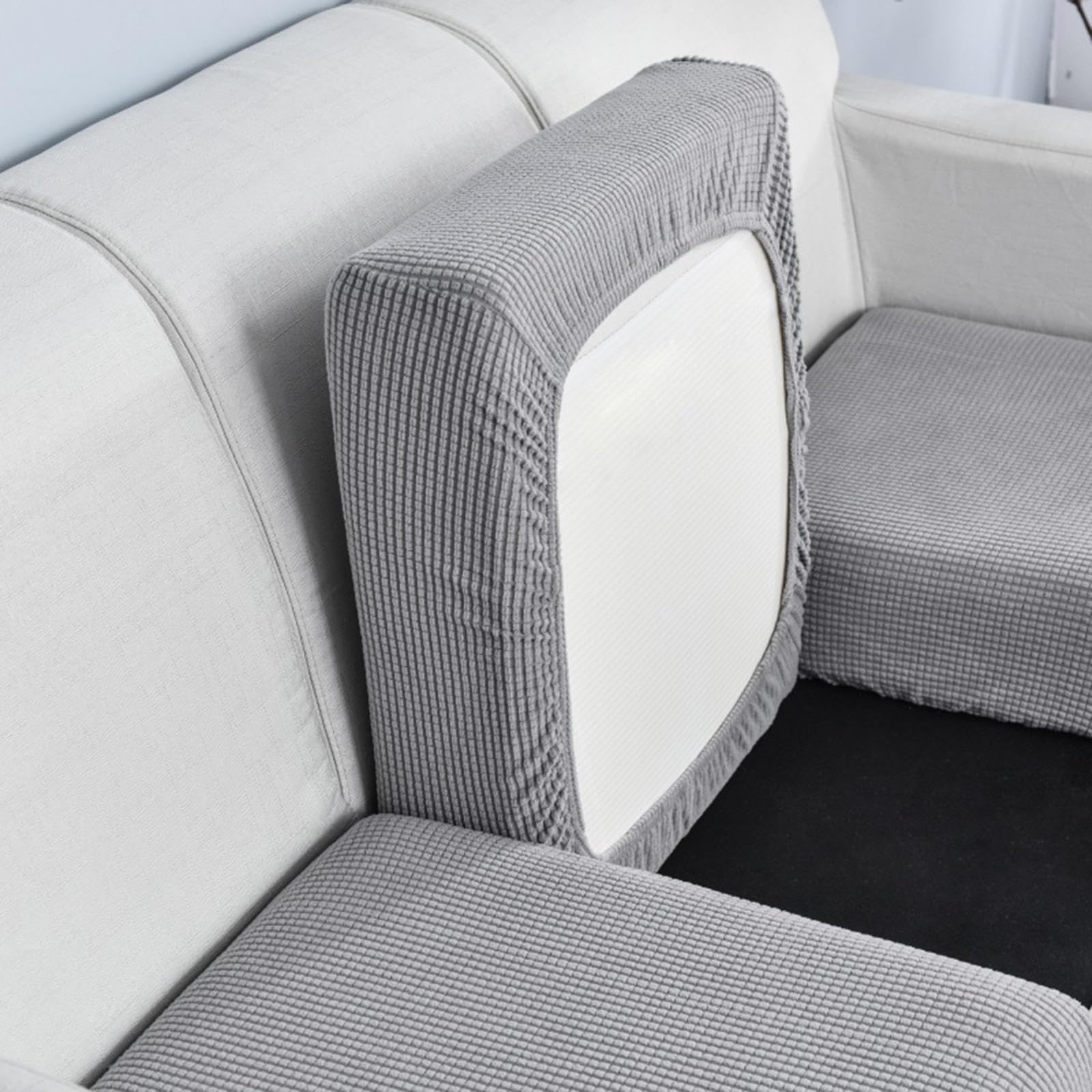 Sofa Cushion Covers Replacement,Stretch Sofa Seat Cover,1 2 3 4 Seater Highly Elastic Sofa Slipcovers for Living Room,L Shaped Corner Couch Seat Cover for Individual Cushion,GrayB-1seat-x(65-95cm)