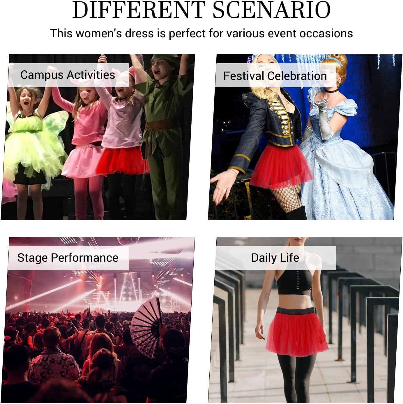 Elastic Tutu Skirt Tulle Running Tutu Adult Short Skirt for Dance Ballet Costume - Image 4