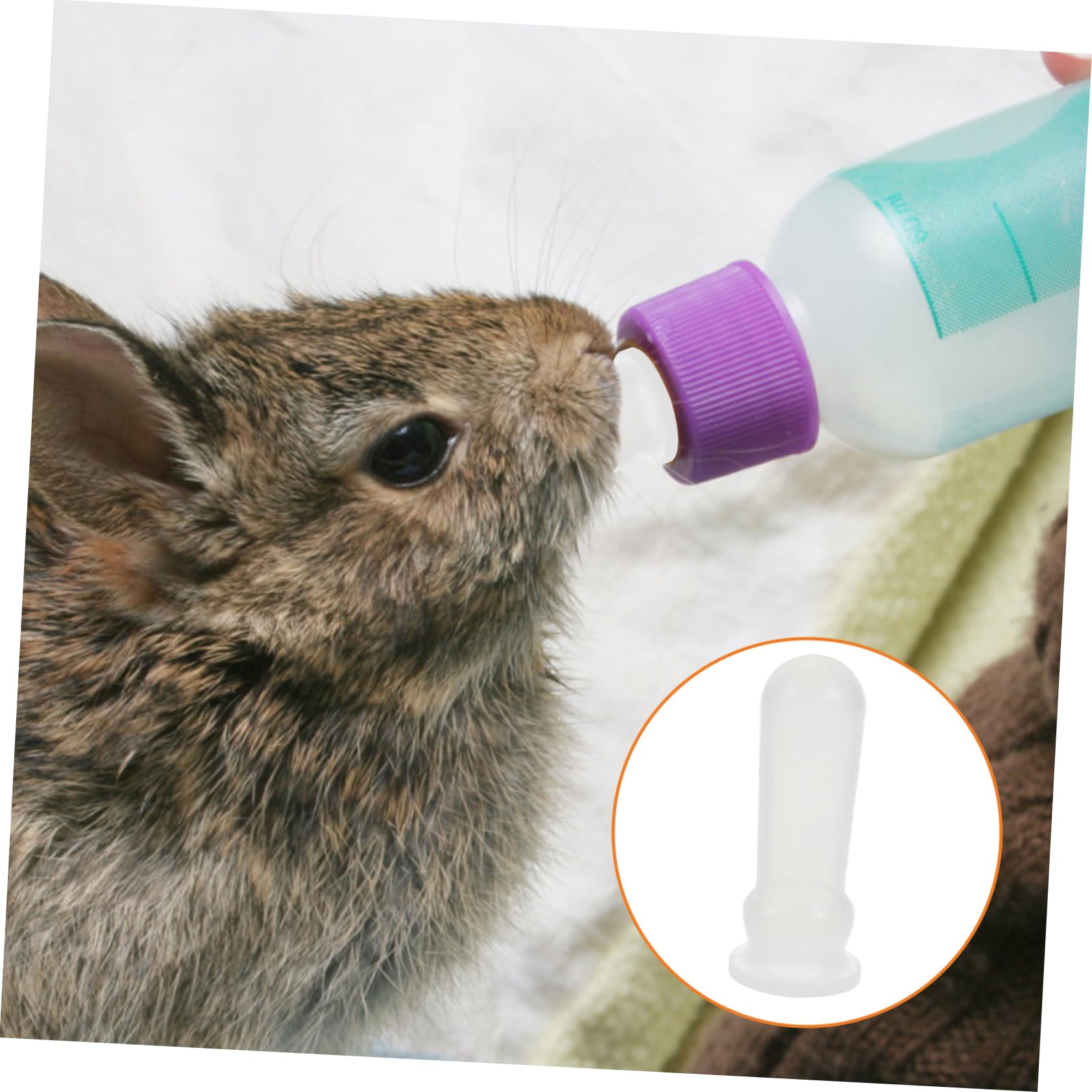 COLLBATH Silicone Bunny Feeding Nipples Pet Nursing Bottle Teats for Kitten Rabbit Newborn