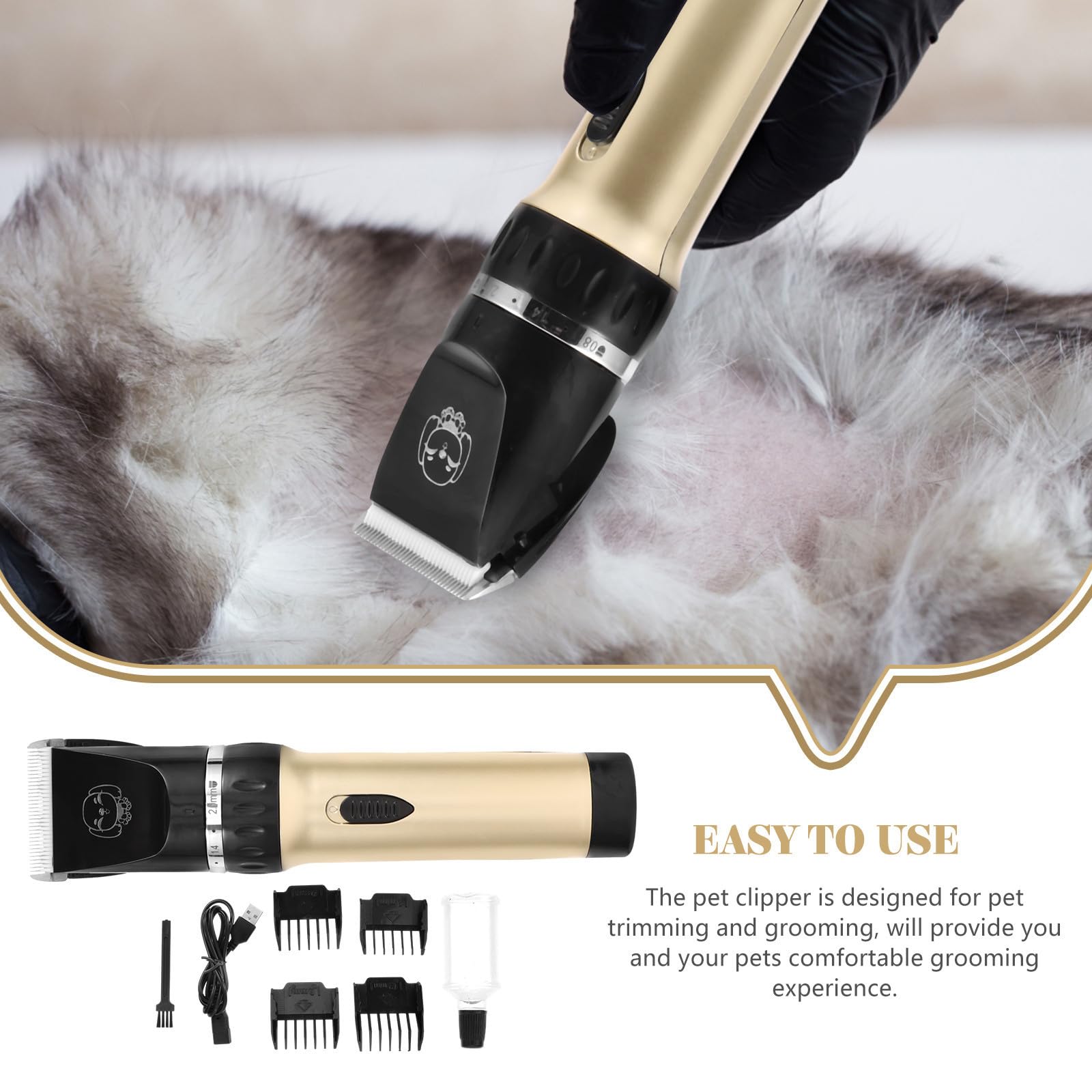 Tagliacapelli per Cani Rosso Pettini Guida, 2000mah, Acciaio