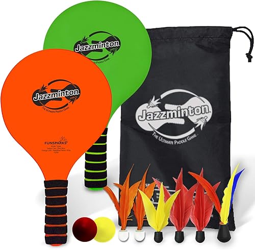 Jazzminton Deluxe LED Juego de paddle con pelota para interioresexteriores para niños adolescentes y adultos