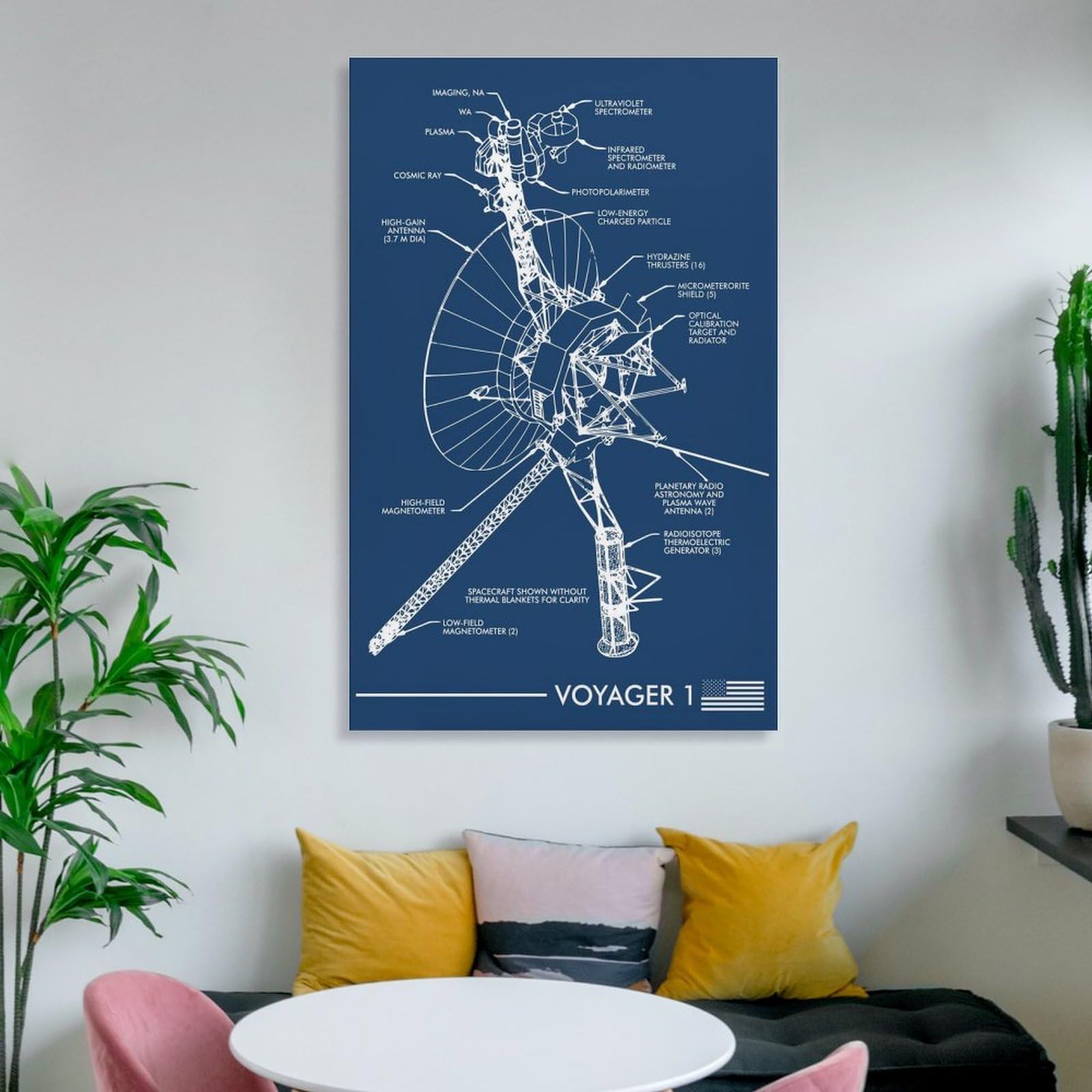 Voyager 1 Drawing Voyager Spacecraft Diagram Art Print