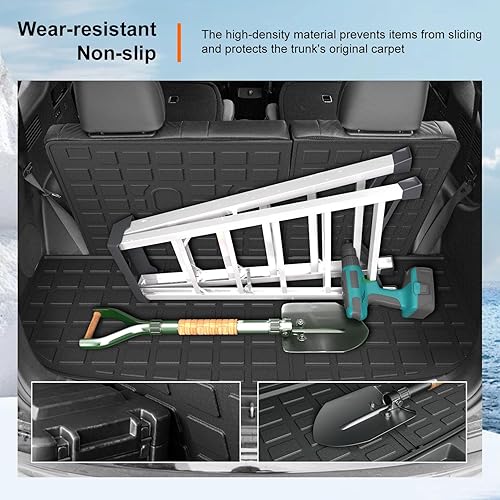 Miniatura 4 de powoq Compatible con Hyundai Palisade 2020-2023, tapete de respaldo de revestimiento de carga TPE detrás de la tercera fila, protector de asiento